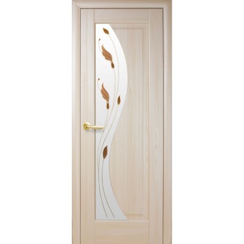 Дверь Новый Стиль "Эскада" ПВХ De Luxe (стекло с рисунком Р1)